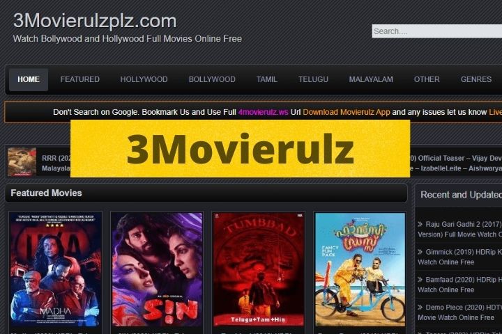 3Movierulz (2021) – Watch And Download Latest Hollywood, Bollywood Movies For Free