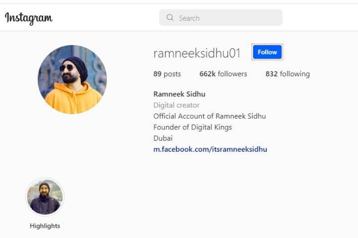 Ramneek Sidhu Instagram